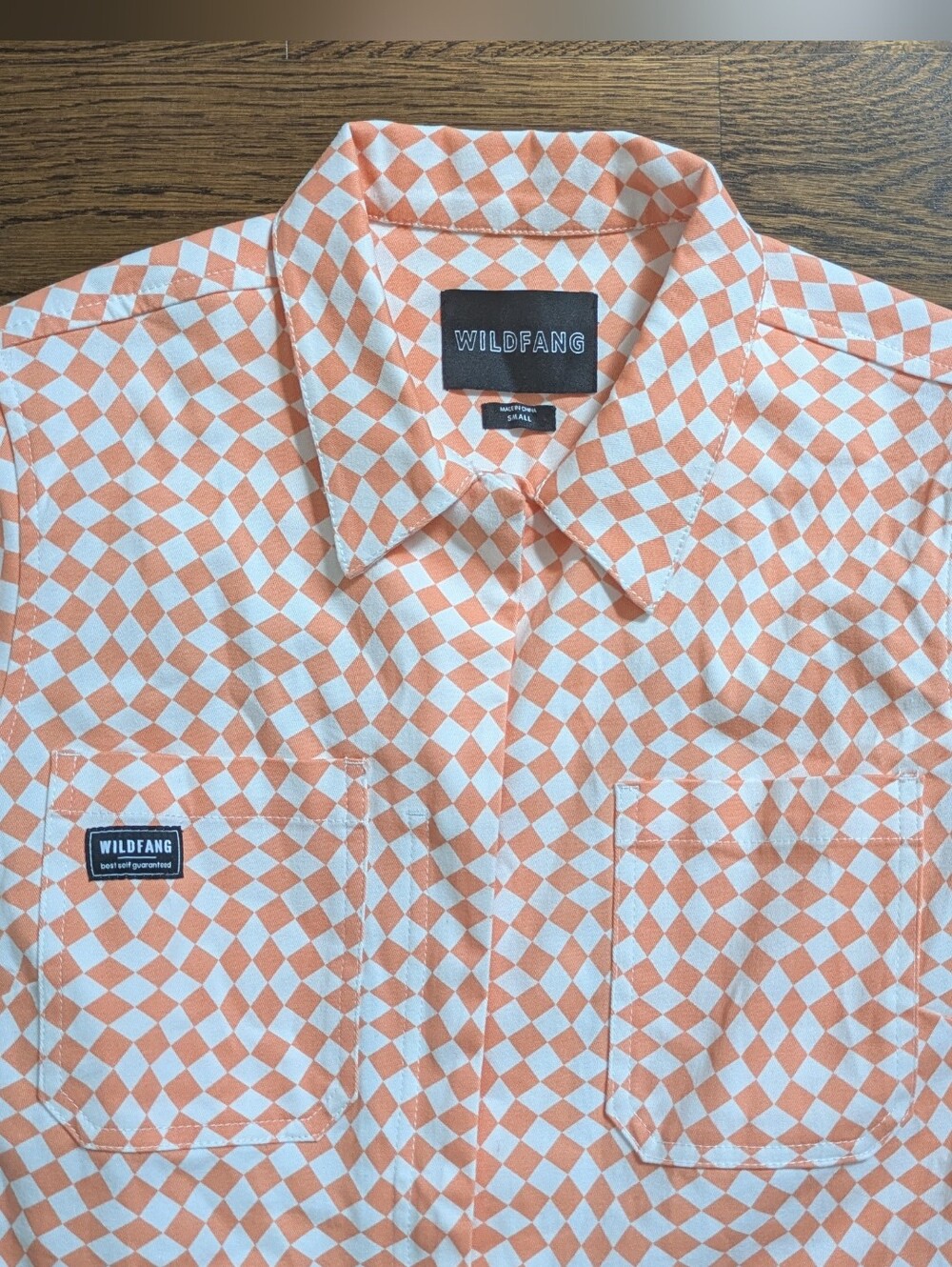 Wildfang Orange Checkered Jumpsuit, Sz Small - Picture 5 of 7
